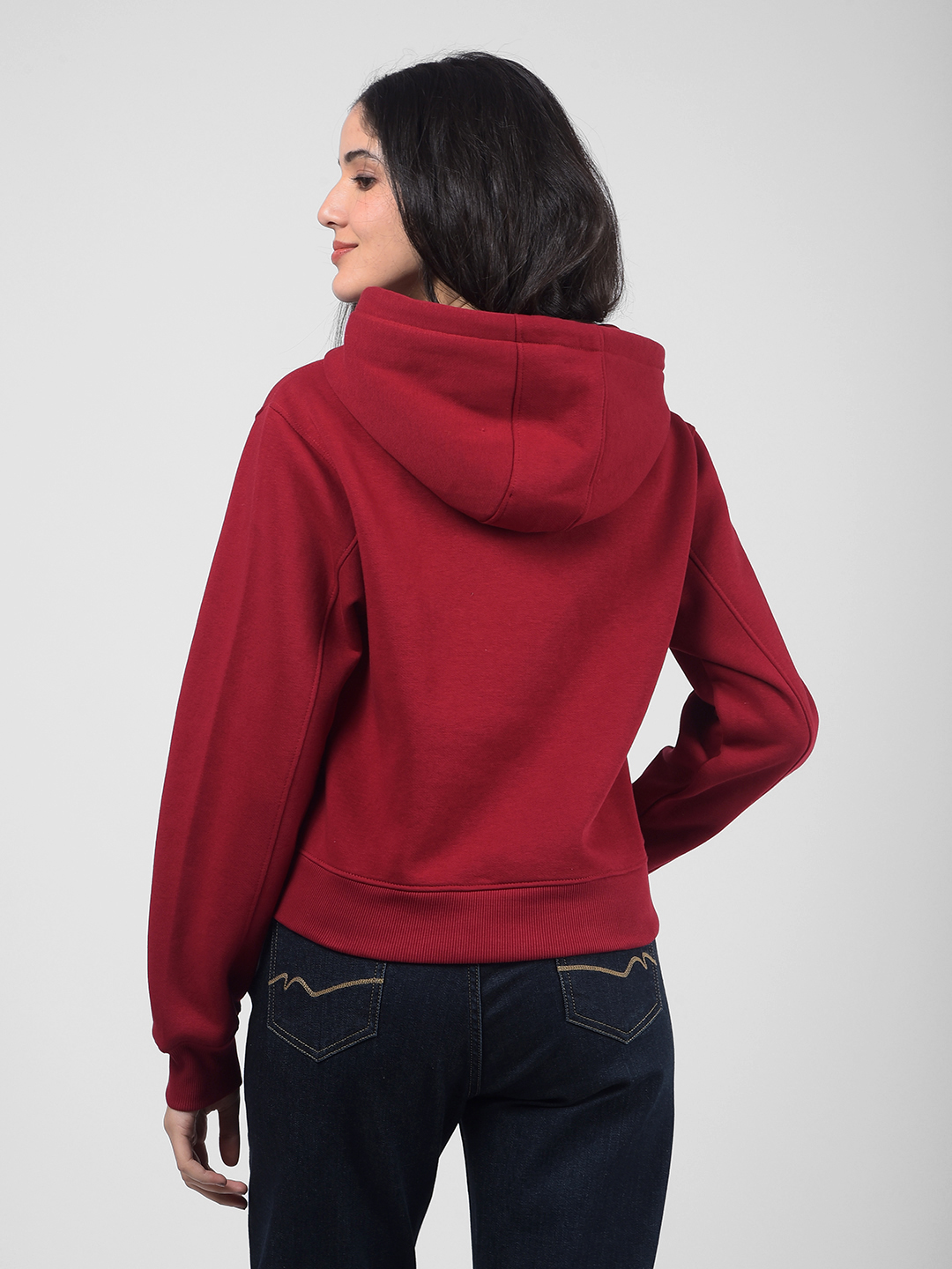 Numero Uno Women Solid Maroon Sweat Shirt